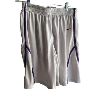 Nike Fit Dry  Med  White Elastic Waist Workout Gym Athletic Shorts